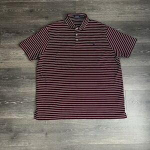 Polo Ralph Lauren Polo Shirt Blue Pony Mens 2XL Striped Preppy Old Money Golf